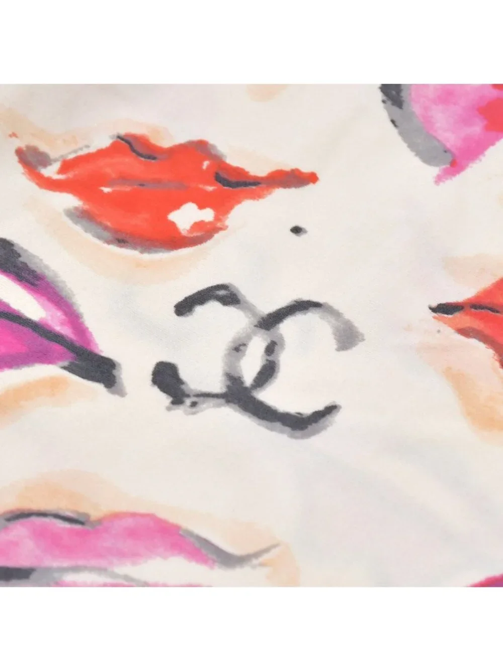 Chanel Maillot Dress CC Logo Lip All Over Print Spandex Nylon 4 40